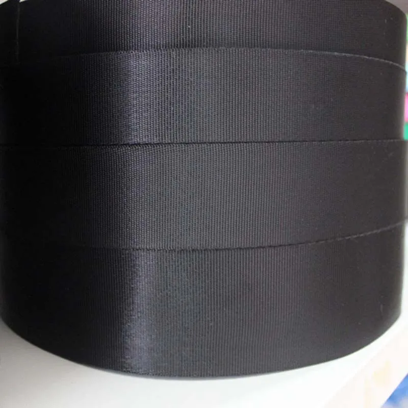 Wholesale High Quality Black Color Different Sizes Webbing Tape Strap Plain Weave Nylon Webbing For Bag Backpack