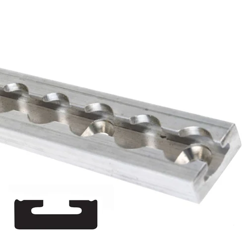 Aluminum L Track With Flanges and Mounting Holes For Airline
