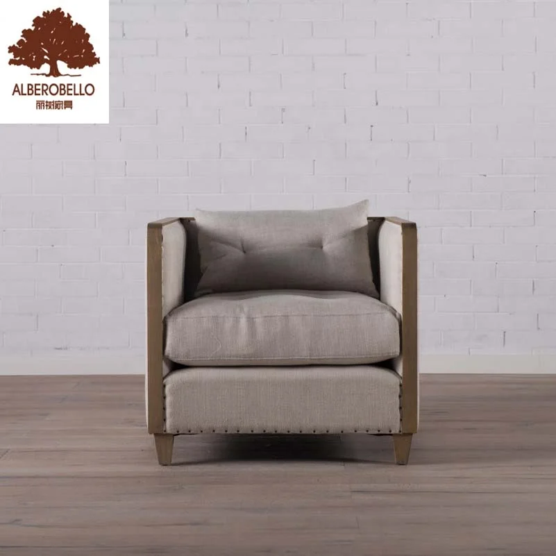 Wooden Frame Hotel Fabric Upholstery Single Leisure Accent Chair Home Living Room Chair