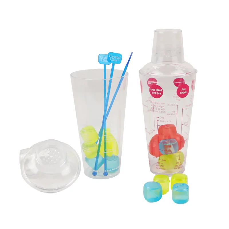 Professional Bar Customized Cocktail Shaker Plastic  PS with CE Certificate