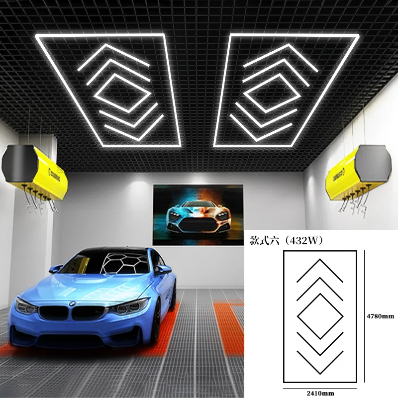 Wholesale Car Washing Booth Car Ceiling Detailing Lights Garage Lamp Car Hexagon Led Light