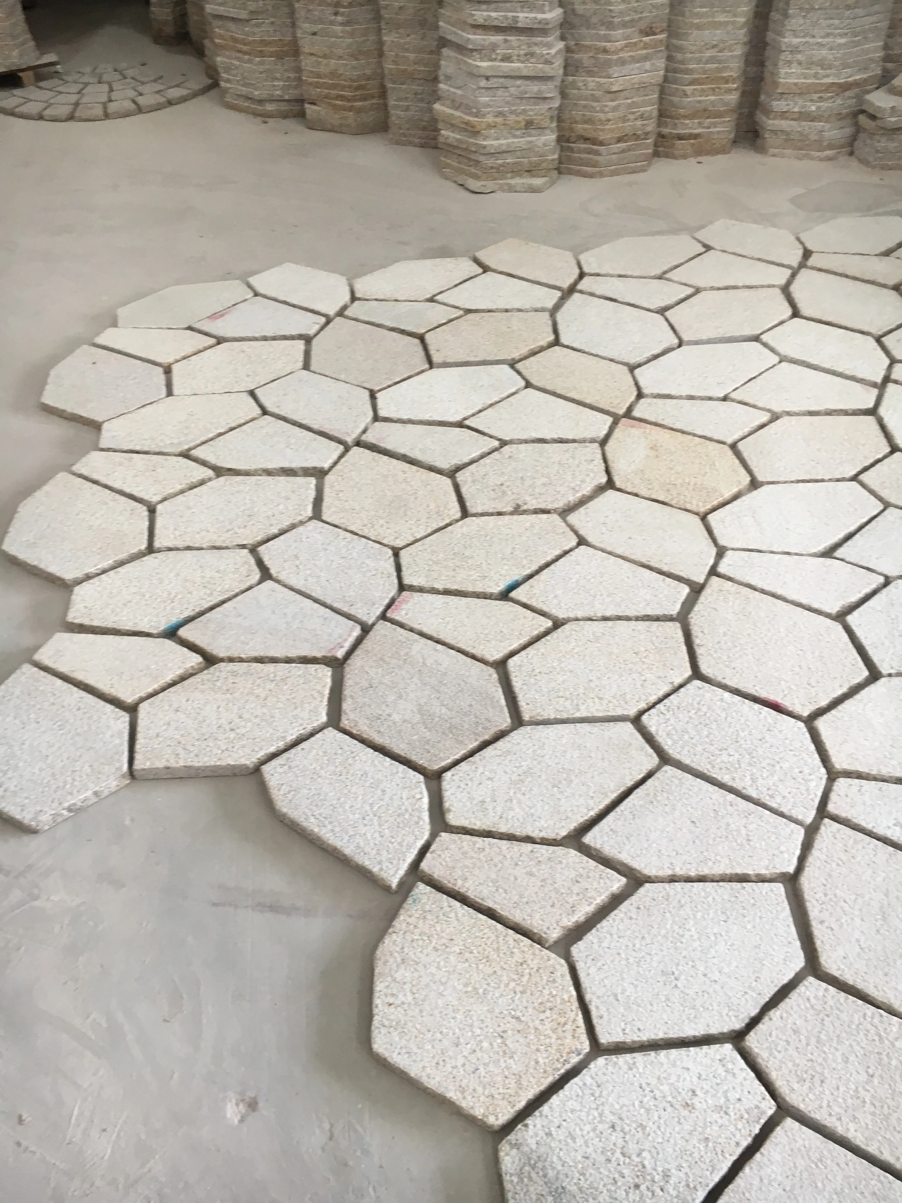 irregular shape beige granite tile G682 light yellow granite paver stone for garden