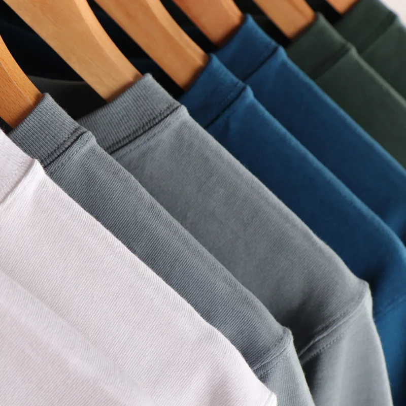 Custom LOGO Printing Vintage 100% Cotton Plain Blank Tea Green White T Shirts for Men