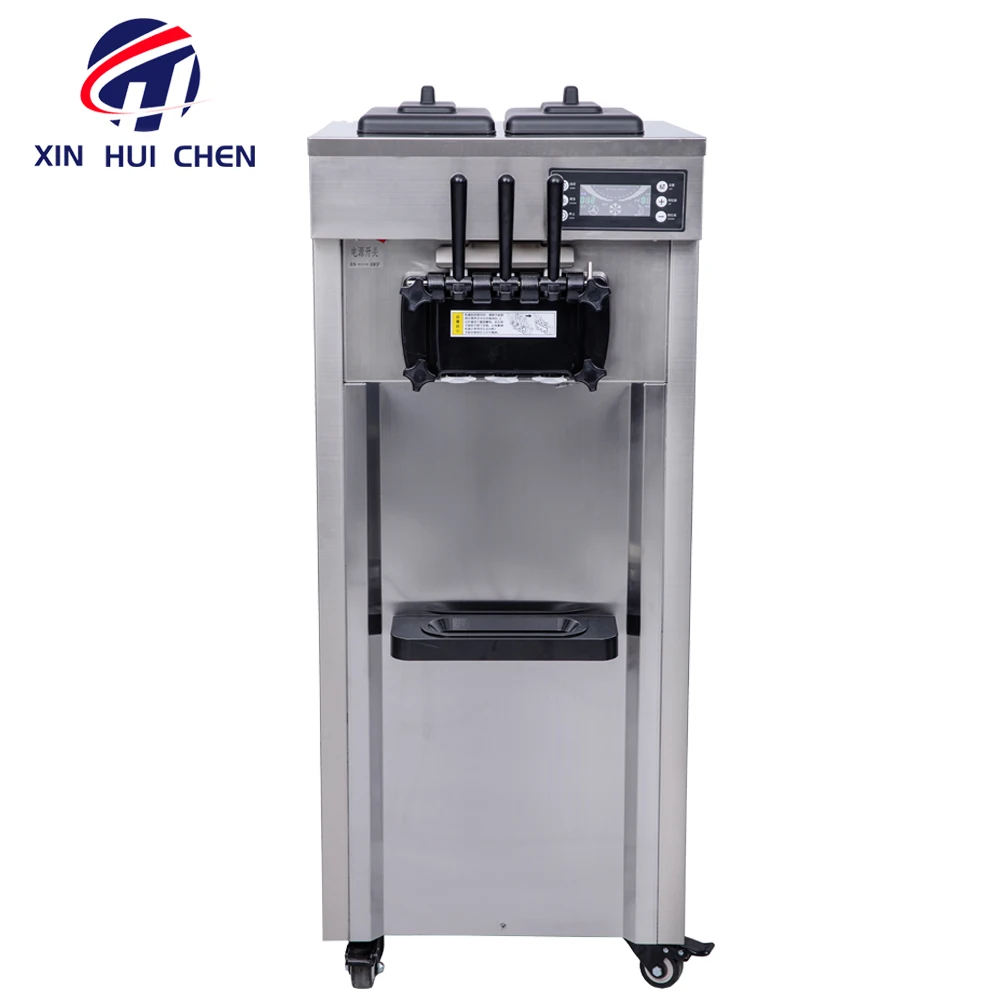 Huichen Ice Cream Maker Automatic 3 Flavors Yogurt Ice Cream Making Vending Soft Serve Commercial Ice Cream Machine