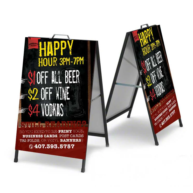Double sides A Frame Advertising Board Sidewalk Curb Sign Wholesale A Board Pavement Sidewalk Signs Poster Stand