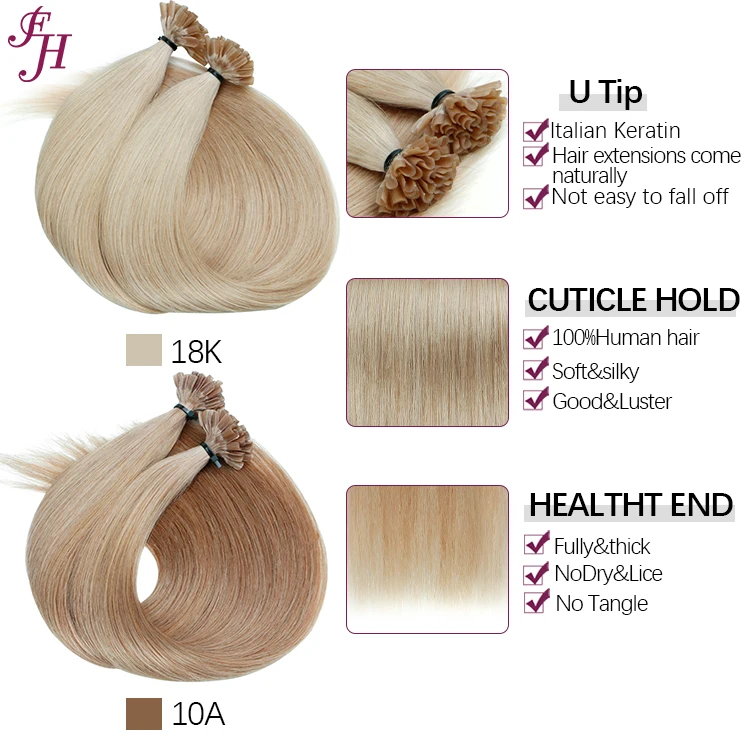 FH U Tip Hair Extension 24 Inch Sale 100% Keratin U Tip Hair Extensions Human Hair Brazilian