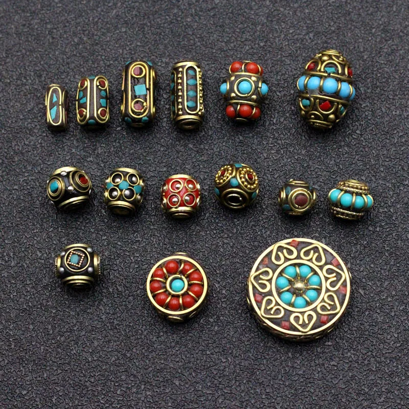 Tibetan Buddhism Thai Buddha brand talisman amulets copper Nepalese prayer beads Beaded accessory spacer beads
