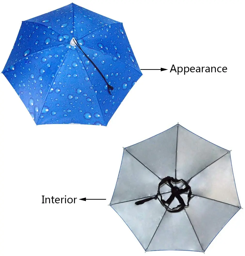 Umbrella Hat 25 inch Hands Free Umbrella Cap for Adults and Kids