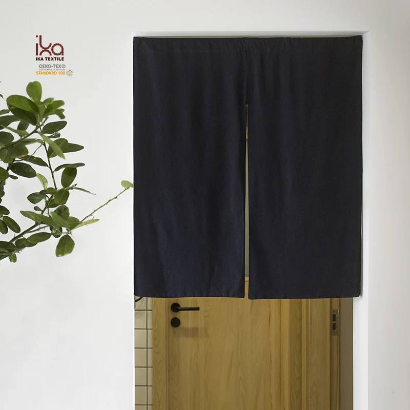 Living Room Luxury Extend Adjustable Rod Customized Shower Cotton Linen Curtains for Doors and Windows