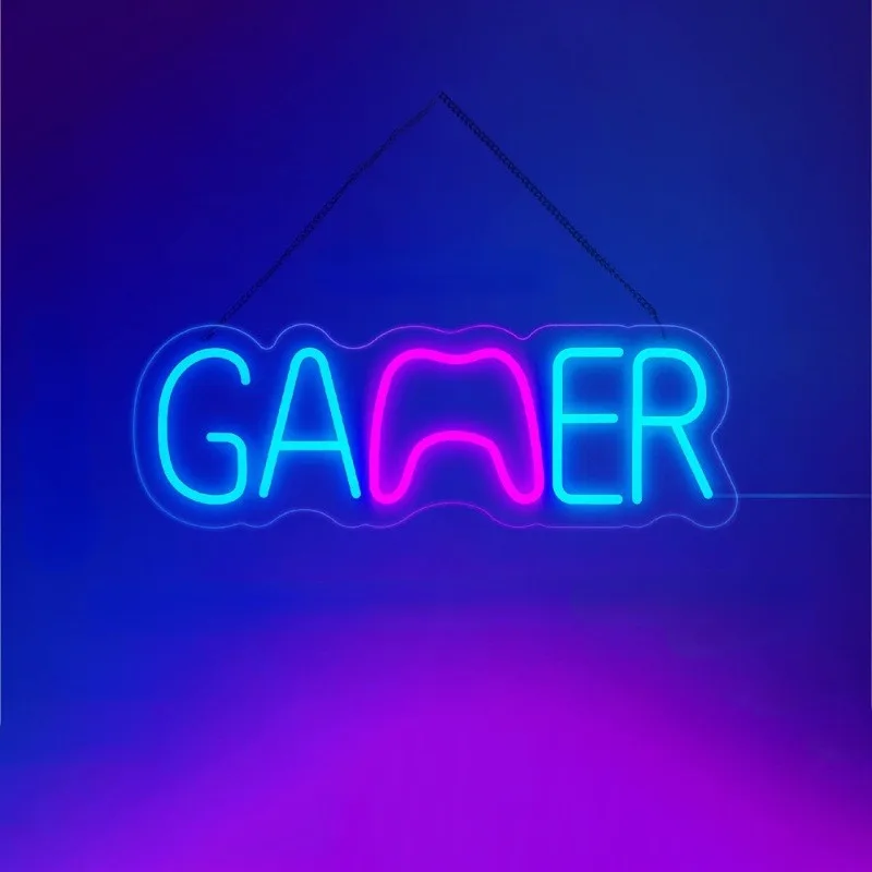 Factory Customized Usb Connection Neon Lamp Acrylic Gamepad Neon Sign For Gamer Room