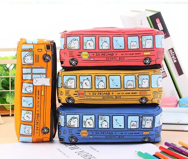 2024 New Arrive Big Canvas Cartoon Capacity Pencil Case Pouch Pen Case for Teens School Students