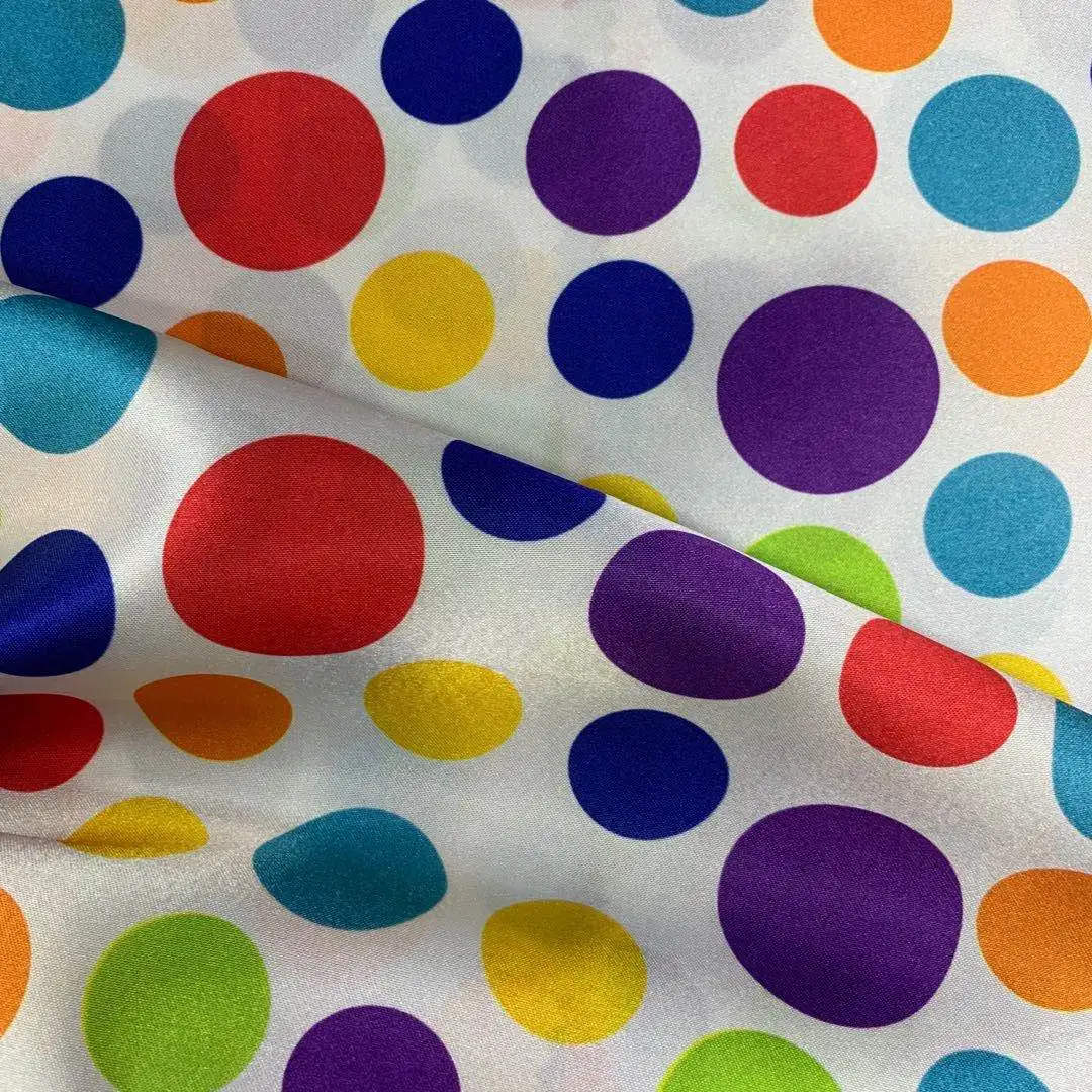wholesale Polka dot printed satin fabric for Bohemian dress  for casual party for women Beach