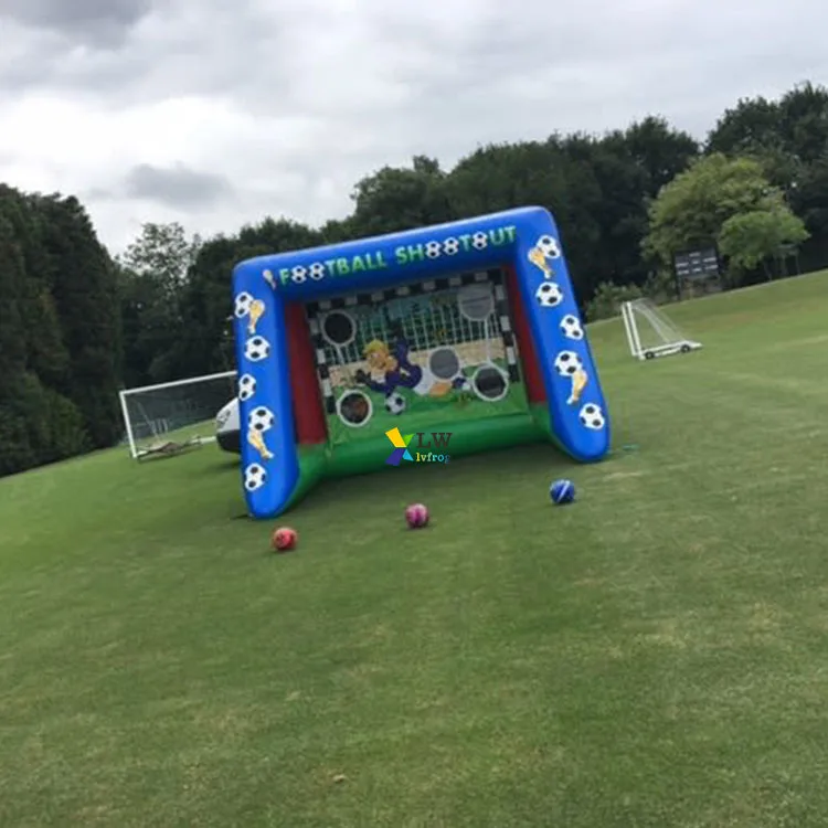 Outdoor carnival football shooting game portable mini soccer goal inflatable football goal for kids