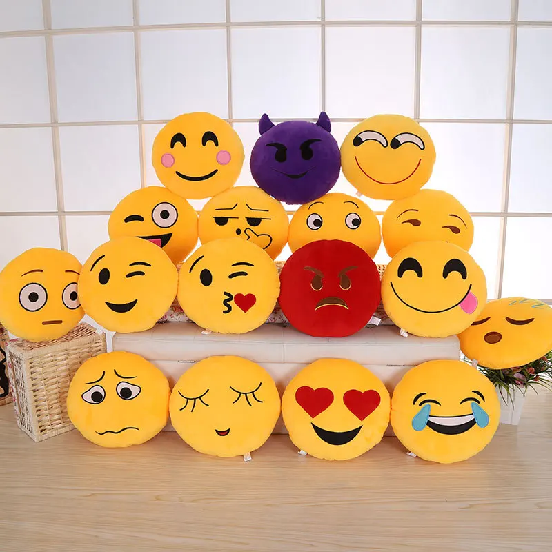 Creative and cute emojis plush toys pillow hand warmer cartoon plush toys sofa cushion decoration