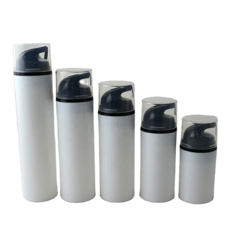 empty white plastic body lotion bottle cosmetic lotion pump bottle airless pump bottle 30ml 50ml 80ml 100ml 120ml 150ml