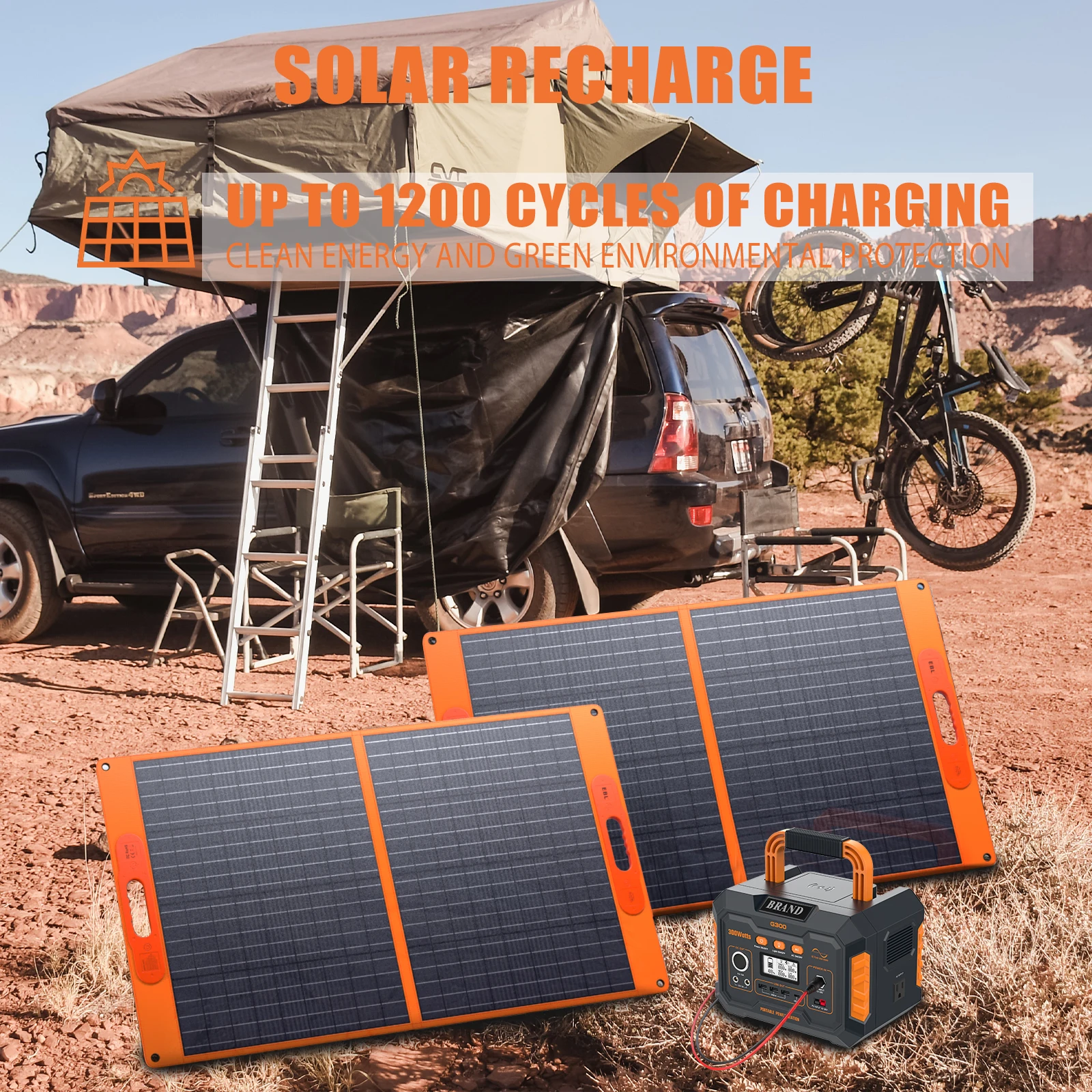 2023 Custom Logo Off Grid Solar Energy System 300W 500W 1000W Outdoor Solar Power Bank Type-C Portable Power Station Generator