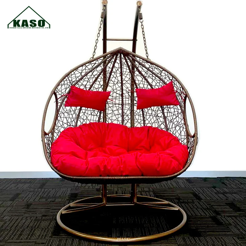 Outdoor Hanging Egg with Stand Out Door Kid Garden Rattan Basket Modern Double Patio Swing Chair
