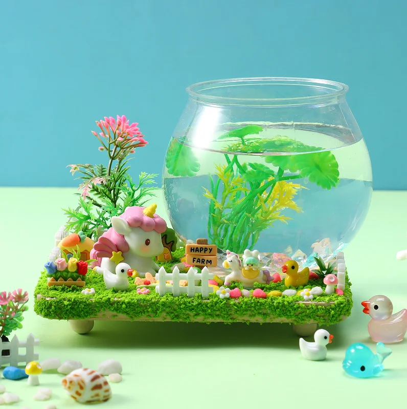 Cartoon DIY Tank Handmade Puzzle Toys For Children Parent-Child Early Education Cream Cute And Fun Fish Tank