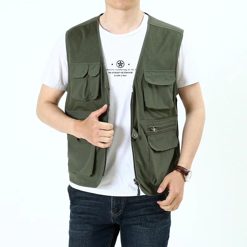 outdoor   Camping Vest breathable Quick-Drying  Men Waistcoats custom fly fishing backpack vest  with Multi Pocket