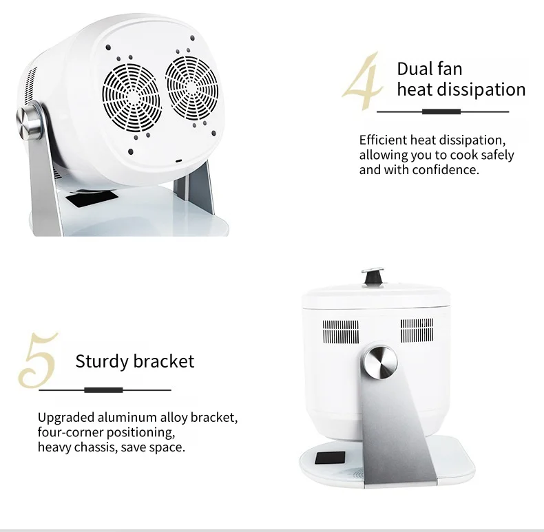 Automatic Cooking Machine,2200W 6L Auto Cooking One-Click Smart Start, IH Electromagnetic Three-Dimensional Heating Cooker