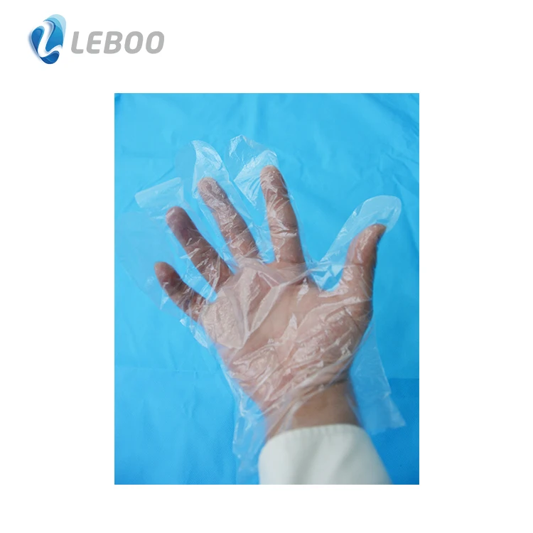 Одноразовые пищевые контактные перчатки LDPE размера L прозрачные