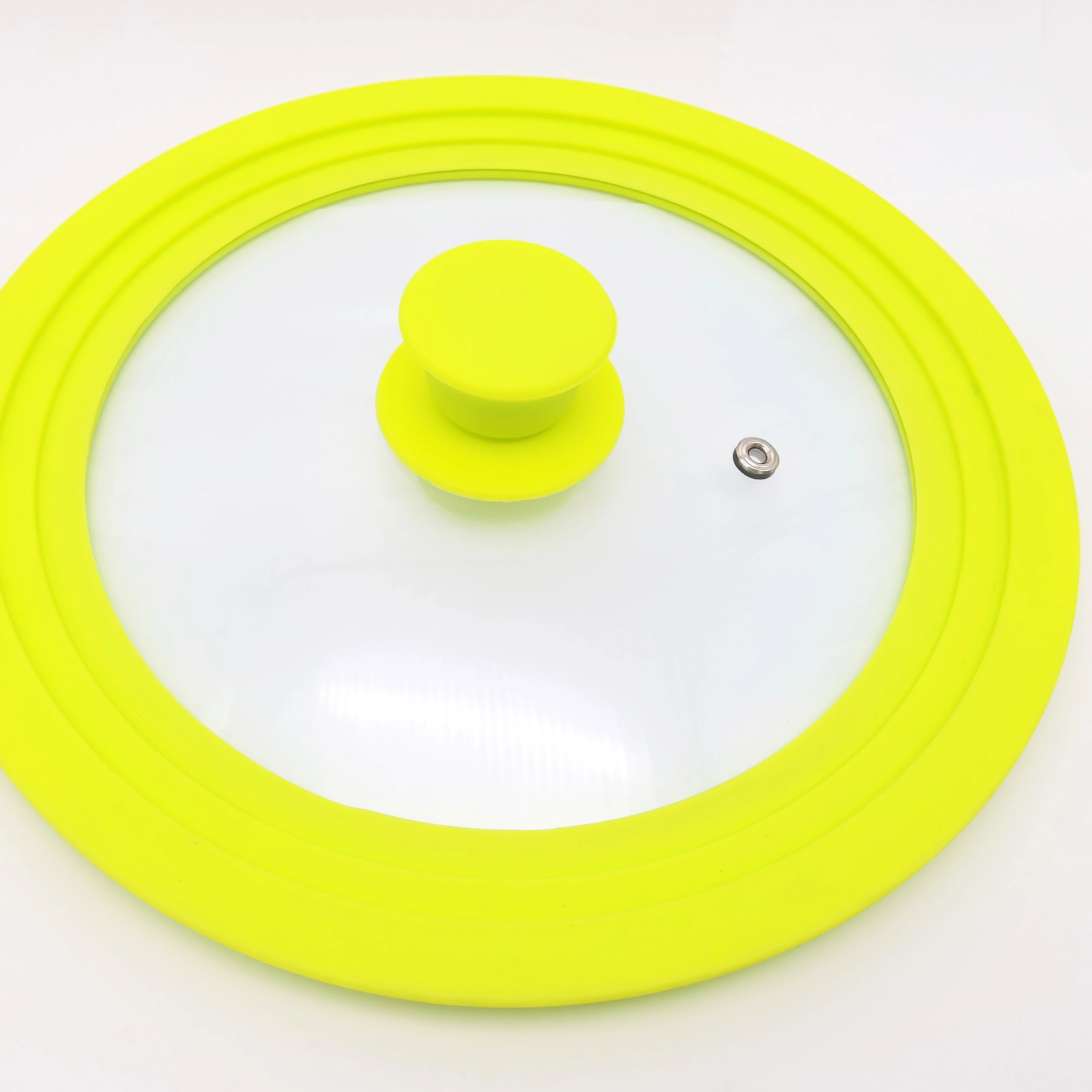 With silicone handle for non-stick pot and pan cookware Universal Various shapes 4mm tempered glass silicone glass lid