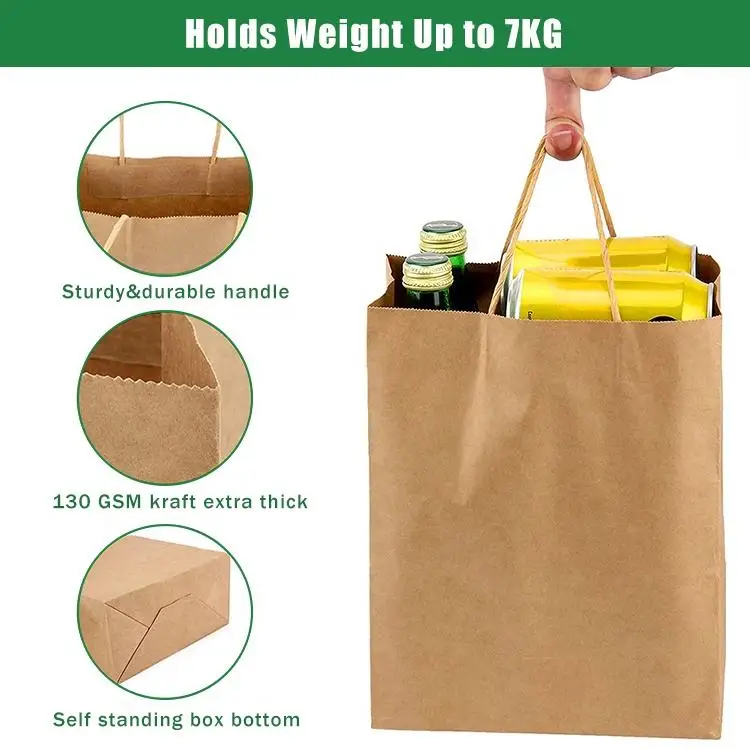 One moq printing sample order Just $1 Promotion Factory Direct Sales High Quality Shopping Kraft Paper Bag With Handle