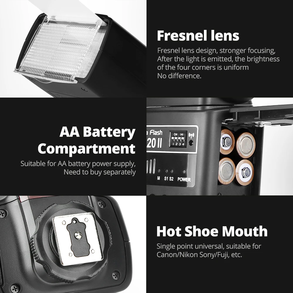 Hot selling speedlight godox TT520II Camera Flash Lights canon dsrl speedlight for Nikon Pentax Olympus Fujifilm