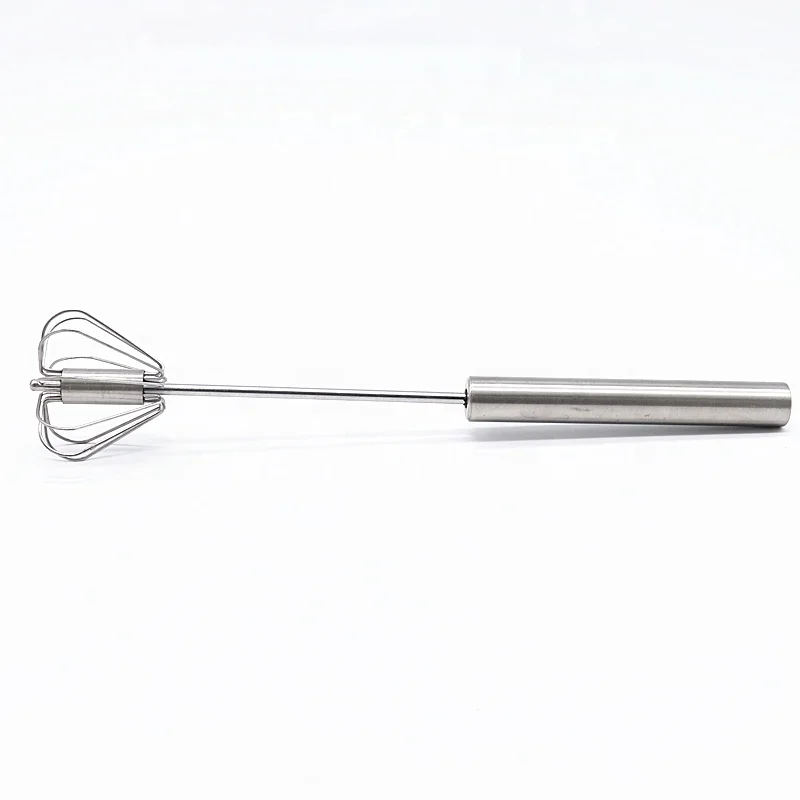 Rotary manual hand stainless steel egg whisk egg beater mixer function with stainless steel handle
