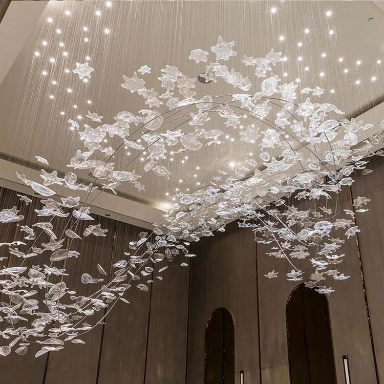 Professional Customized Elegant Villa Living Room Crystal Glass Chandelier Lamp