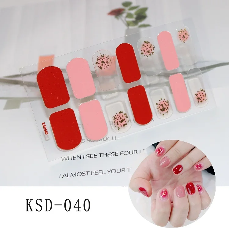 New products semi cured gel nail sticker nail art sticker nail sticker