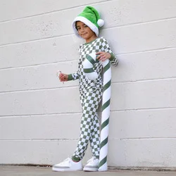 Sibling Matching Outfits Red And Green Plaid Kids Pajama Set Children Pyjamas Sets