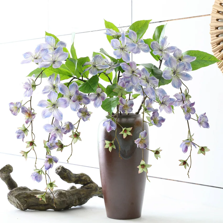 High Quality 3D Print Artificial Silk Jasmine Malus Spectabilis Hanging Flower for Wedding Home Hotel Table Decoration