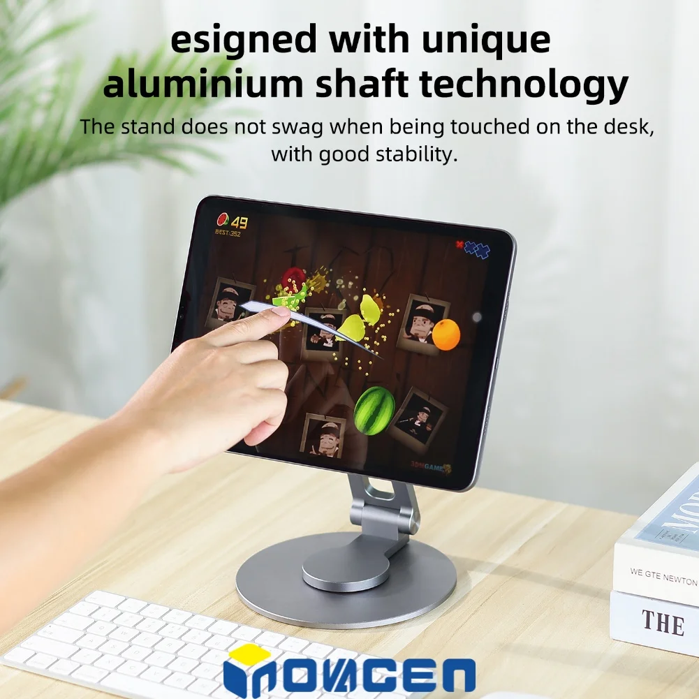 INOVAGEN Magnetic Tablet Stand Rotated Base;360 Rotation Height Adjustable Foldable Tablet Desk Holder