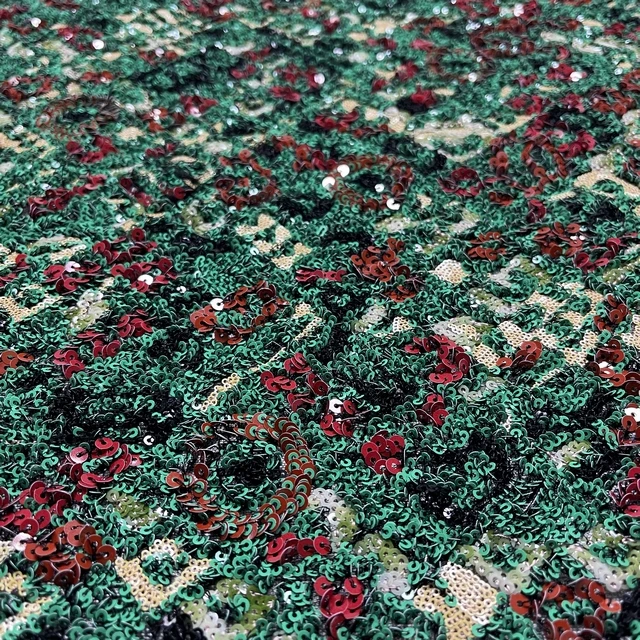 embroidery fabrics 3D wholesale floral sequin tulle Italian style  luxury fabrics for  design dress