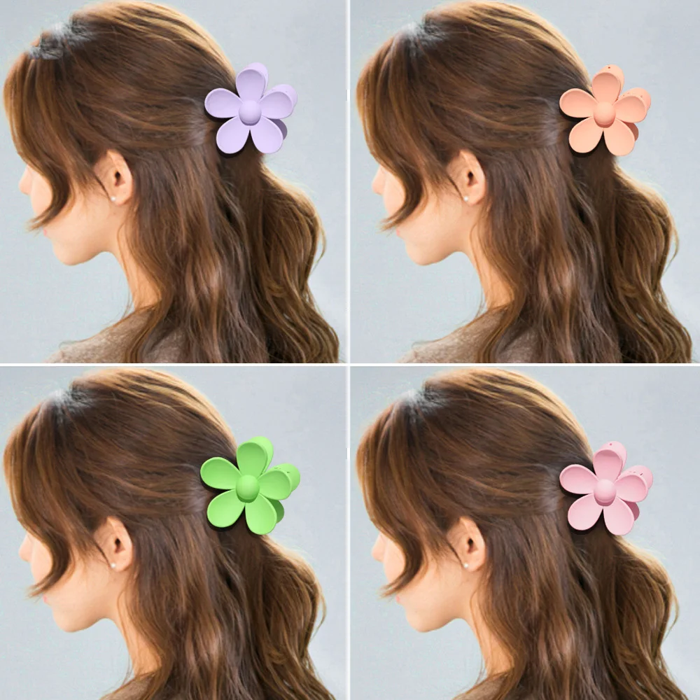Hot Selling Flower Hair Claw Clips Delicate Candy Color Matte Flowers Hair Clip Hair Pin for Women Girls Accessories