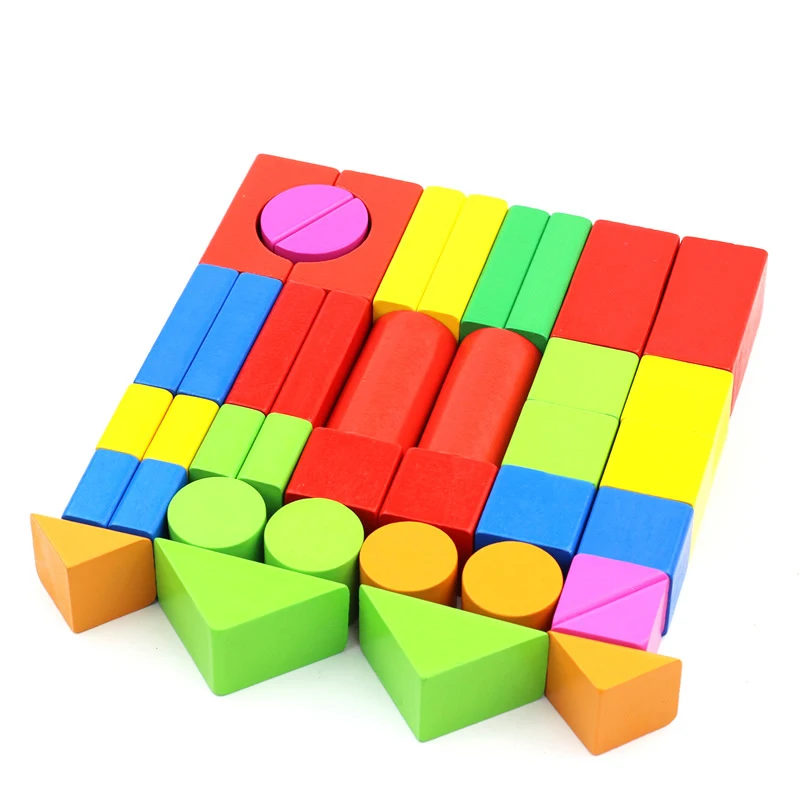 Wholesale Self Assembled Eco-Friendly Large Wooden Creative Educational Building Blocks Toys