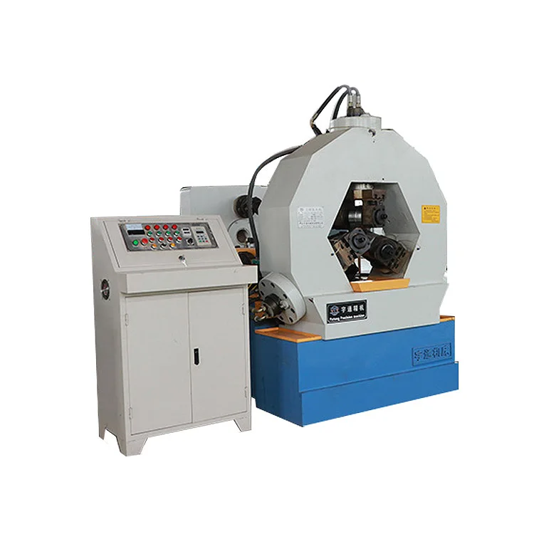 Automatic cnc rebar steel bar rod pipe nipple anchor bolt screw spoke threading rolling making cutting knurling machine price