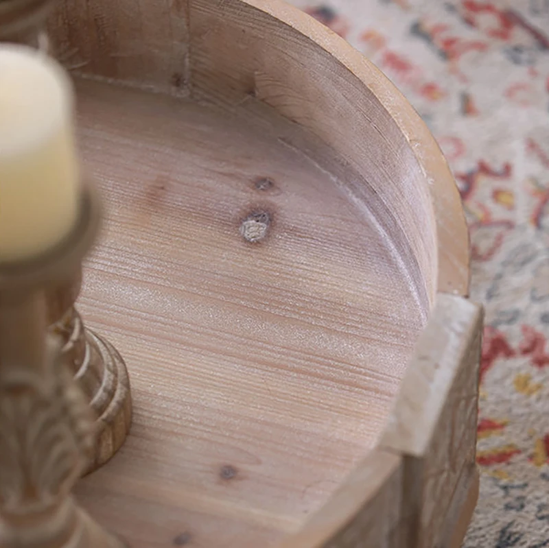 Nordic White Sofa Side Coffee Table Wood Cafe Corner Tea Table Small Vintage Wooden Round Coffee Table for Living Room