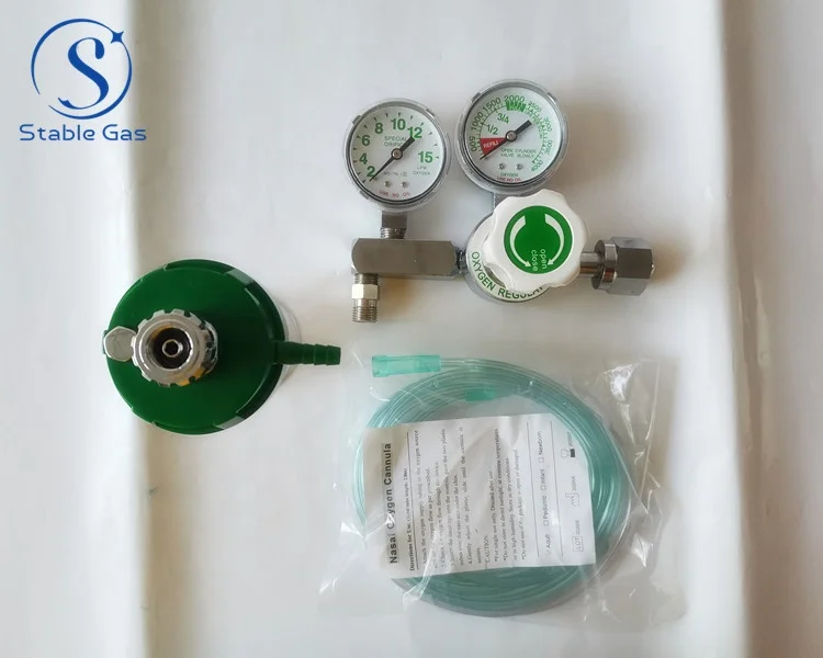 Double Gauge Regulator Oxygen Medical 10m3 Oxygen Regulator With Flow Meter