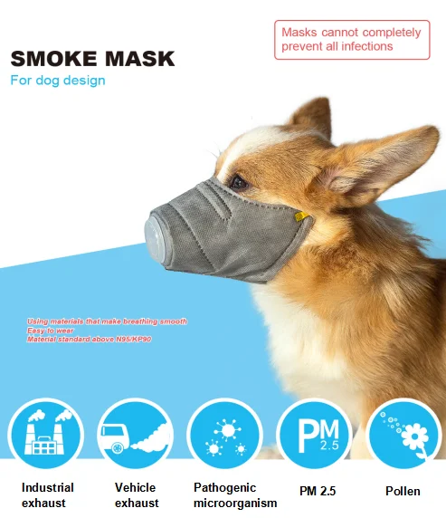 Manufacturer PM2.5 Protective Muzzle T/CTCA 1-2015 Filter Efficiency Facemask For Dogs