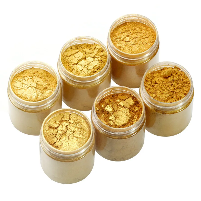 
10-60um particle size luster golden pearlescent mica gold powder pearl pigments wholesale 