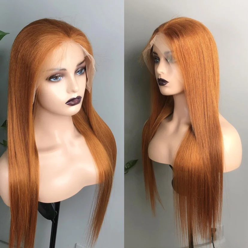 Wholesale Swiss HD Lace Front Human Hair Wigs,4*4 Lace Straight Wigs For Black Women, Raw Indian Hair Honey Brown Colored Wigs
