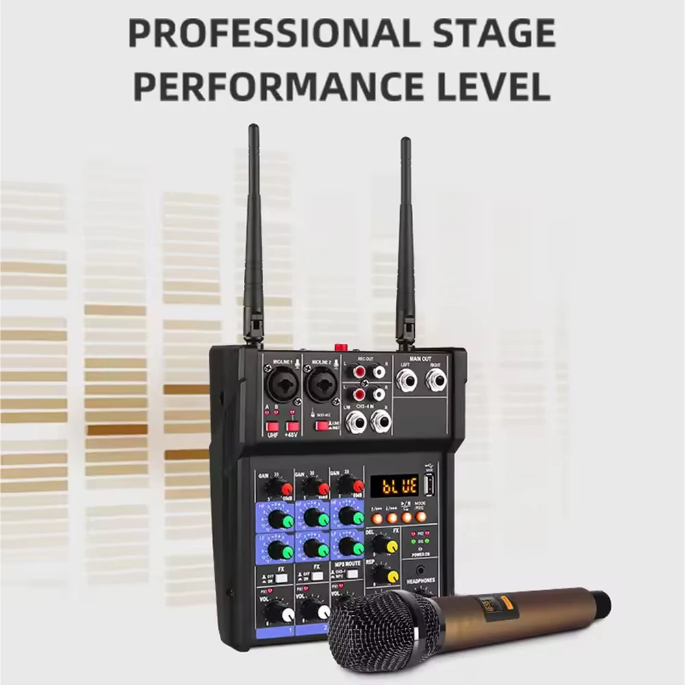 Voxfull G4-M2-2 Factory professional Audio Mixer, wireless microphone, power amplifier, sound interface console