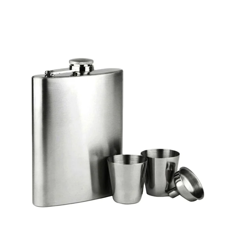 
Stainless Steel Hip Flask Sets With Shot Cups and Wooden Gift box 