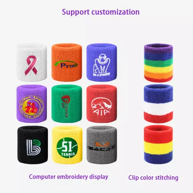 Fashion Custom Logo Sweat Gym Wrist Bands