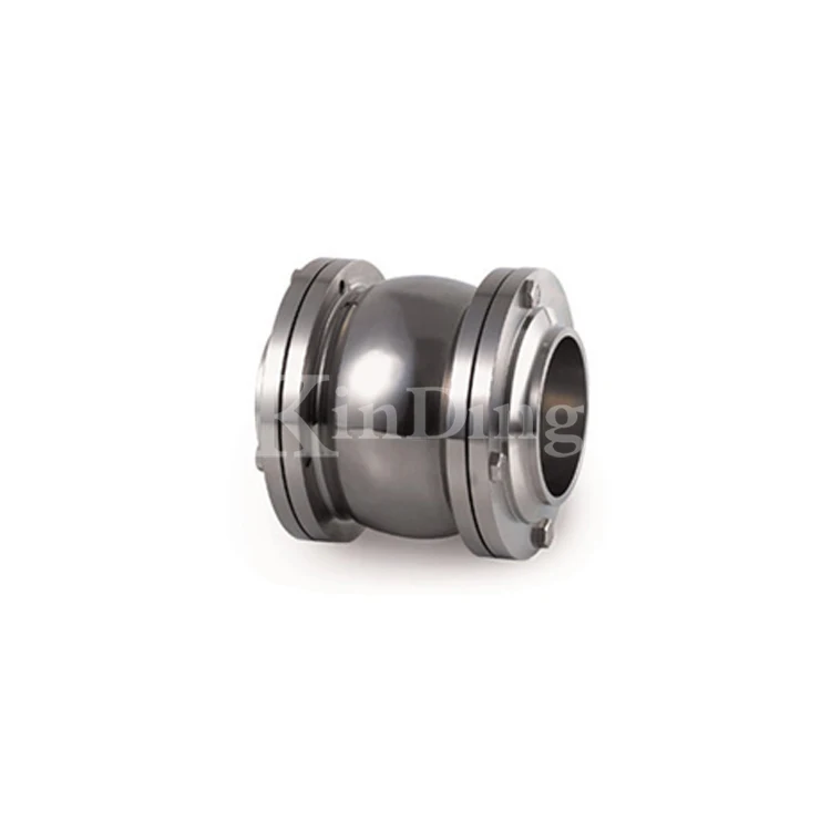 Three piece flange ends check valve sanitary non retention valve