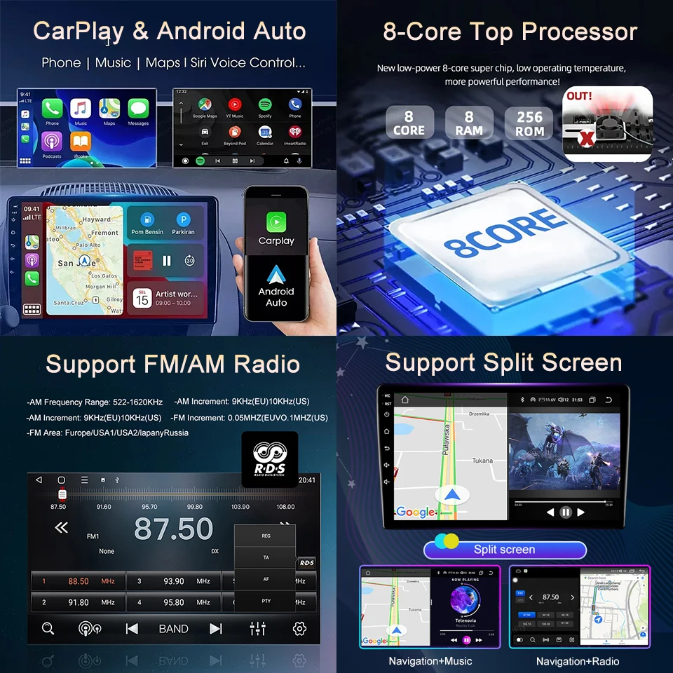 Android GPS WIFI 4G Carplay 9 inch Car Navigation Stereo Car Multimedia Player Autoradio For Geely KingKong2 Jingang 2010-2012