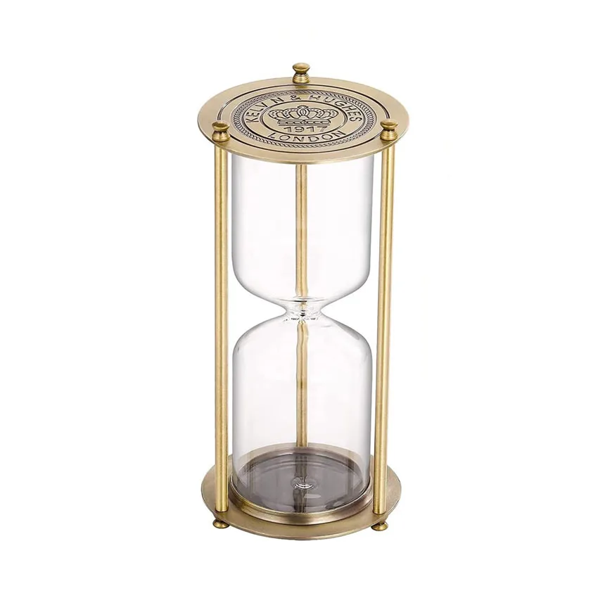 Metal Empty Hourglass Sand Timer Refillable DIY Sand Clock Brass Frame Sand Watch