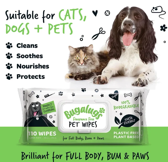 100% Free Biodegradable pet wipes for pet full body eye wipes ear wipes bum & paws